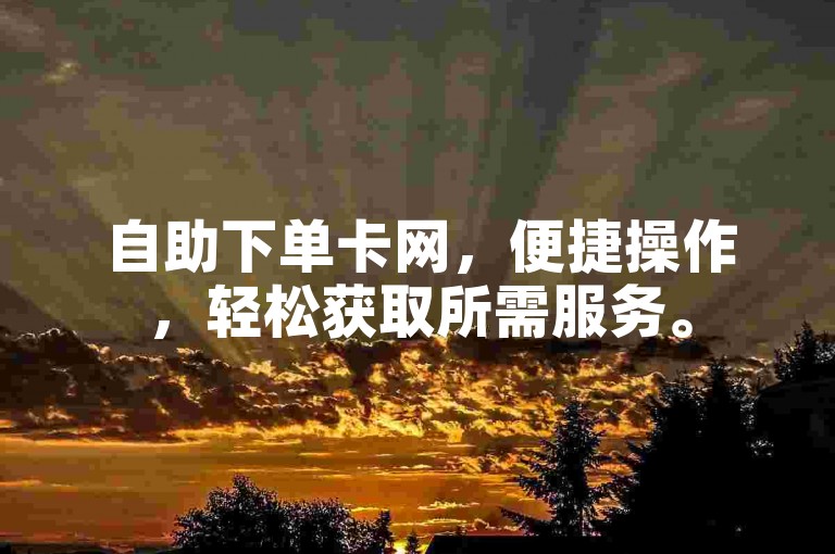 自助下单卡网，便捷操作，轻松获取所需服务。