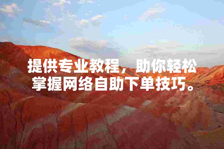 提供专业教程，助你轻松掌握网络自助下单技巧。
