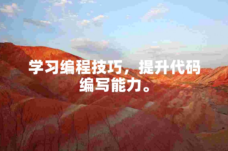 学习编程技巧，提升代码编写能力。