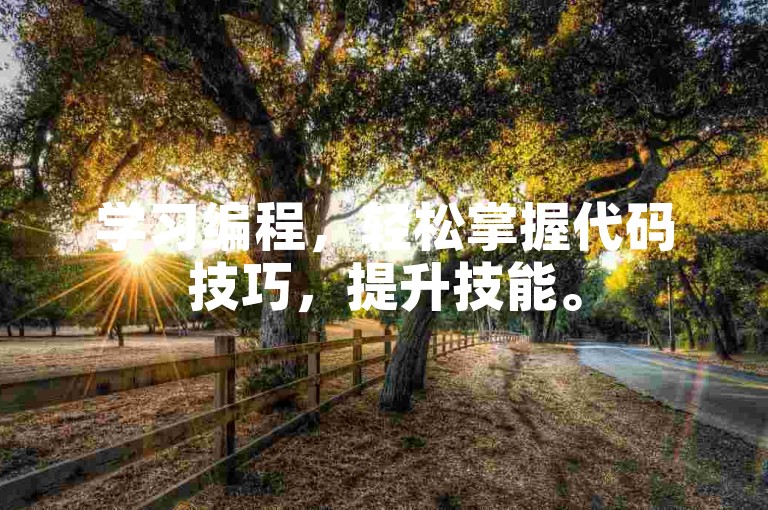 学习编程，轻松掌握代码技巧，提升技能。
