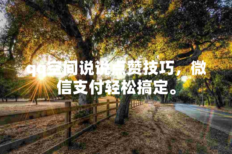 qq空间说说点赞技巧，微信支付轻松搞定。