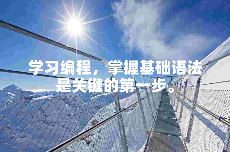 学习编程，掌握基础语法是关键的第一步。