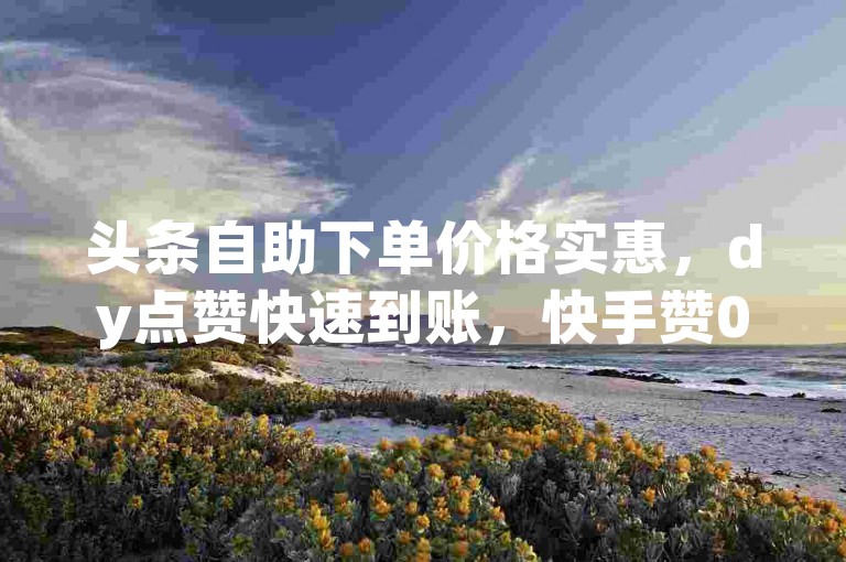 头条自助下单价格实惠，dy点赞快速到账，快手赞0.01元起。