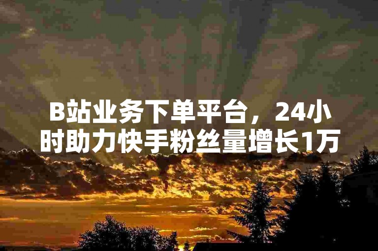 B站业务下单平台，24小时助力快手粉丝量增长1万。