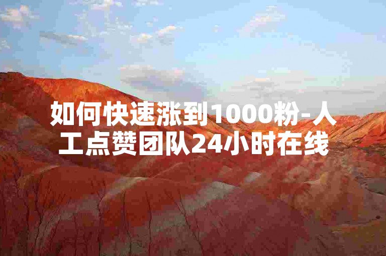 如何快速涨到1000粉-人工点赞团队24小时在线