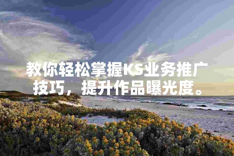 教你轻松掌握KS业务推广技巧，提升作品曝光度。