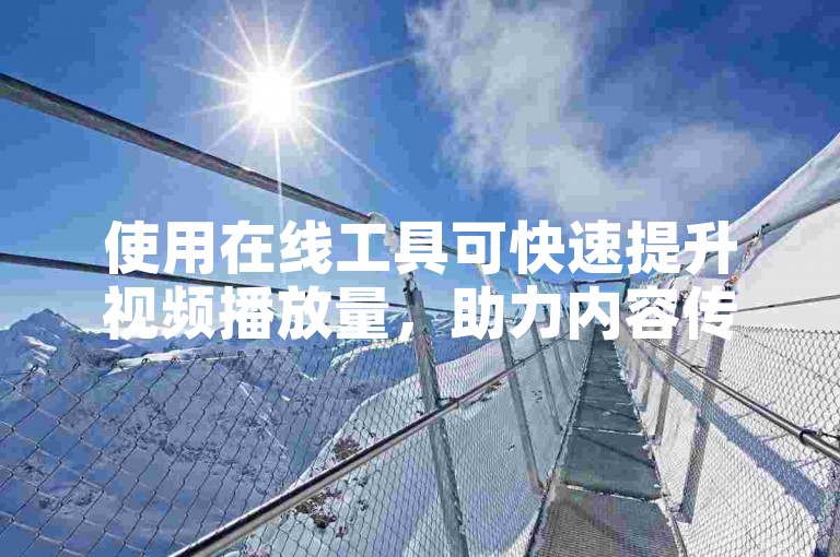 使用在线工具可快速提升视频播放量，助力内容传播。