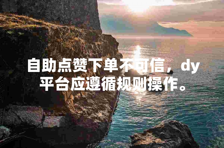 自助点赞下单不可信，dy平台应遵循规则操作。