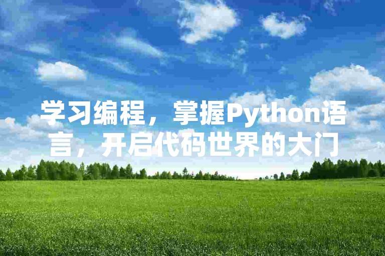 学习编程，掌握Python语言，开启代码世界的大门。