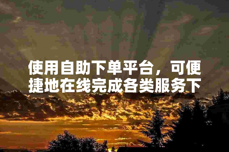 使用自助下单平台，可便捷地在线完成各类服务下单。