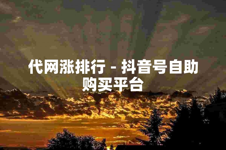 代网涨排行 - 抖音号自助购买平台