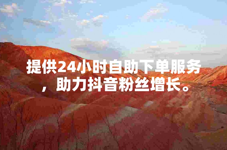 提供24小时自助下单服务，助力抖音粉丝增长。