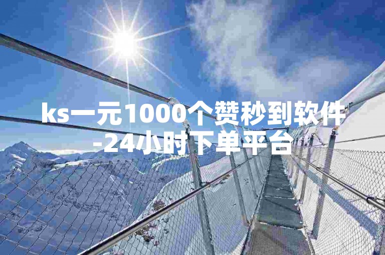 ks一元1000个赞秒到软件-24小时下单平台