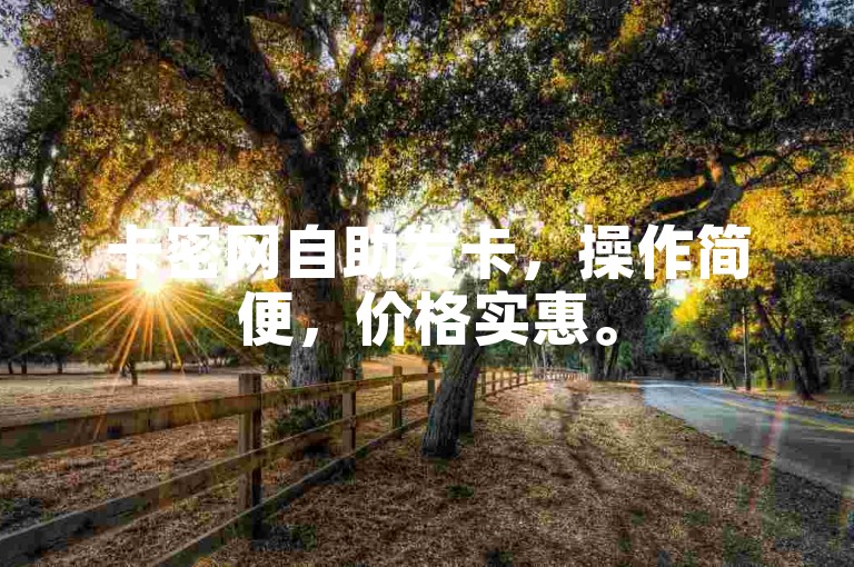 卡密网自助发卡，操作简便，价格实惠。