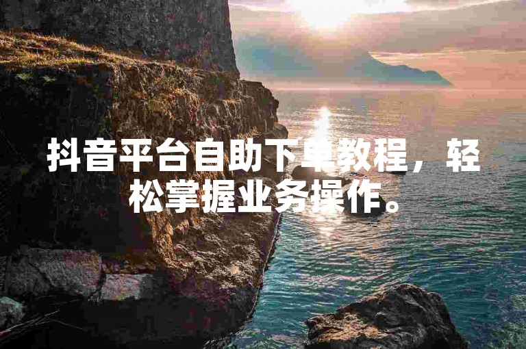 抖音平台自助下单教程，轻松掌握业务操作。