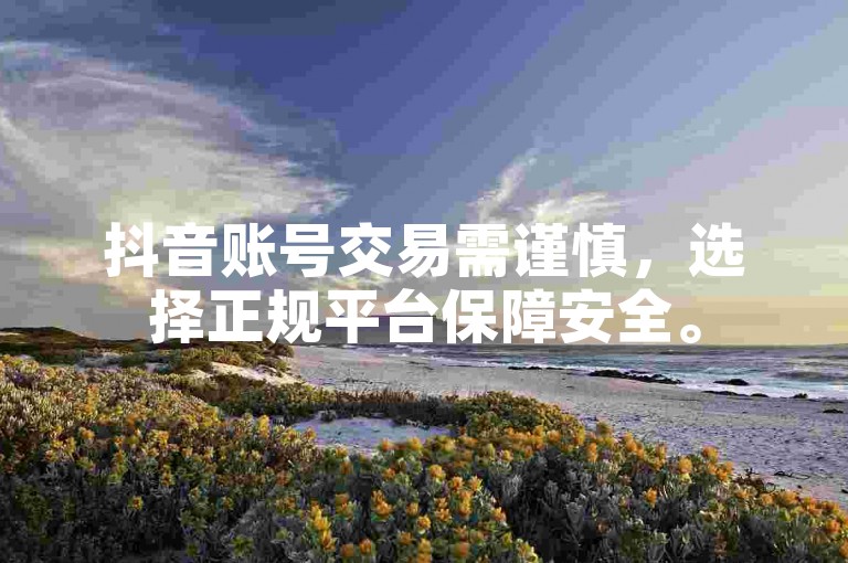 抖音账号交易需谨慎，选择正规平台保障安全。