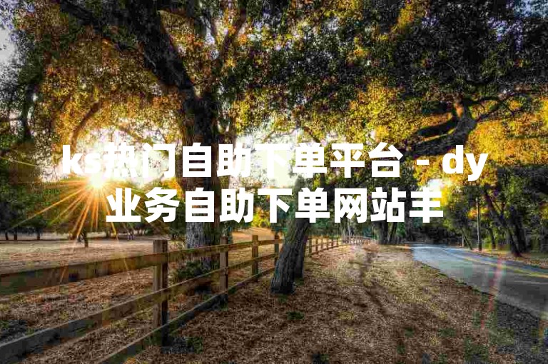 ks热门自助下单平台 - dy业务自助下单网站丰