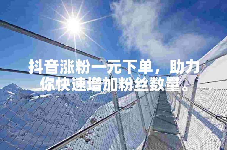 抖音涨粉一元下单，助力你快速增加粉丝数量。