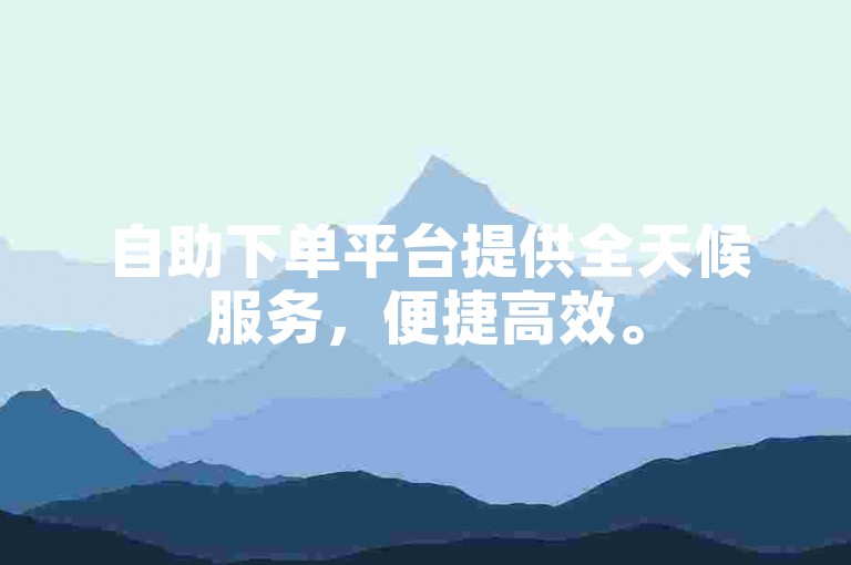 自助下单平台提供全天候服务，便捷高效。