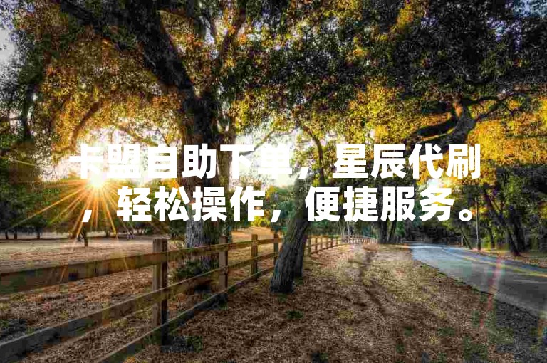 卡盟自助下单，星辰代刷，轻松操作，便捷服务。