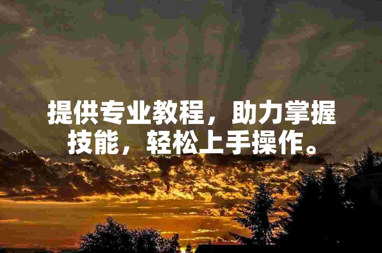 提供专业教程，助力掌握技能，轻松上手操作。