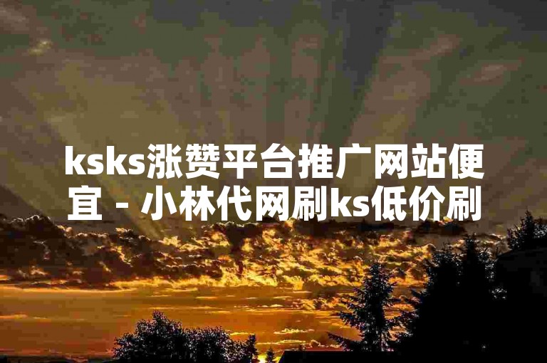 ksks涨赞平台推广网站便宜 - 小林代网刷ks低价刷业务网站