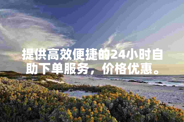 提供高效便捷的24小时自助下单服务，价格优惠。