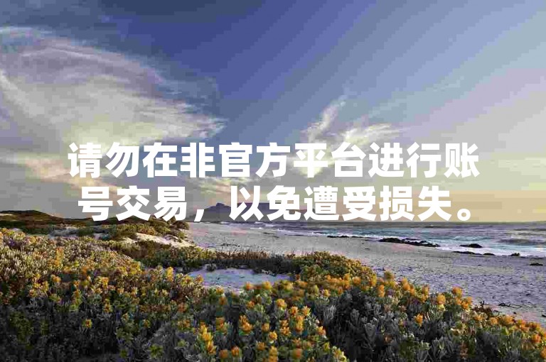 请勿在非官方平台进行账号交易，以免遭受损失。