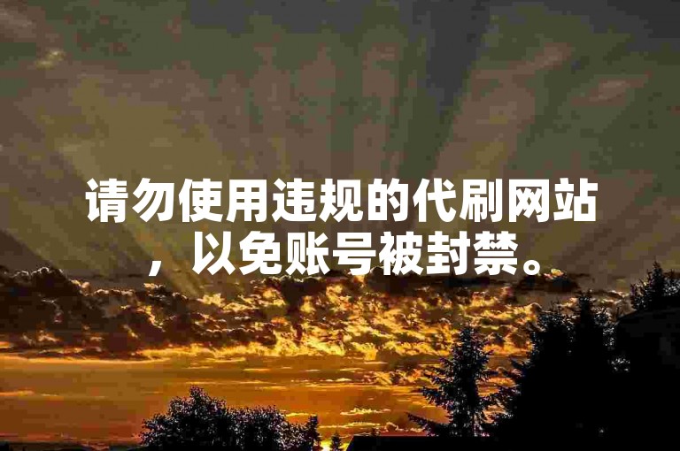 请勿使用违规的代刷网站，以免账号被封禁。