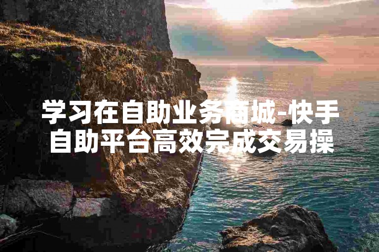 学习在自助业务商城-快手自助平台高效完成交易操作。