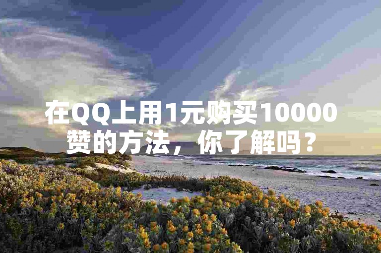 在QQ上用1元购买10000赞的方法，你了解吗？