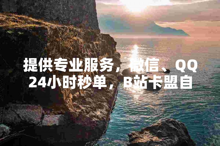 提供专业服务，微信、QQ24小时秒单，B站卡盟自助下单，快手平台业务网站。