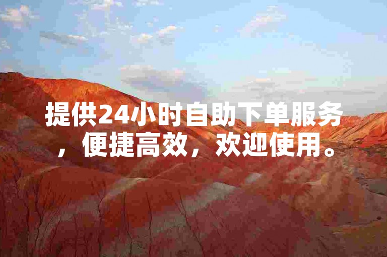 提供24小时自助下单服务，便捷高效，欢迎使用。