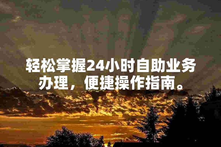 轻松掌握24小时自助业务办理，便捷操作指南。