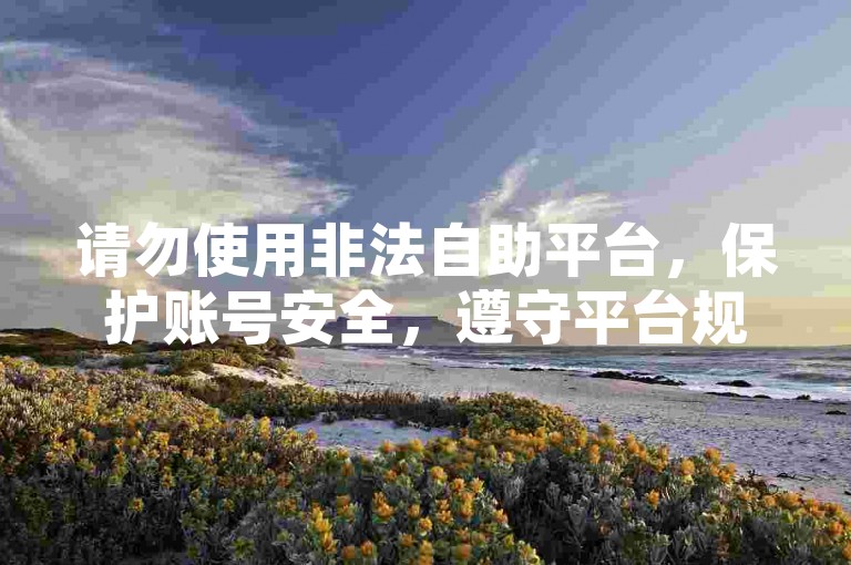 请勿使用非法自助平台，保护账号安全，遵守平台规则。