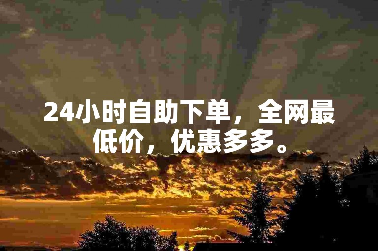 24小时自助下单，全网最低价，优惠多多。