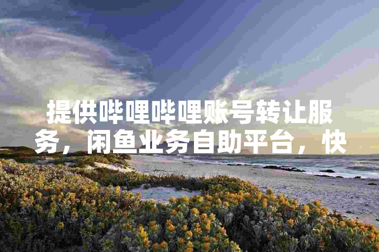提供哔哩哔哩账号转让服务，闲鱼业务自助平台，快手舞蹈定制。