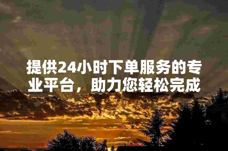 提供24小时下单服务的专业平台，助力您轻松完成各类任务。