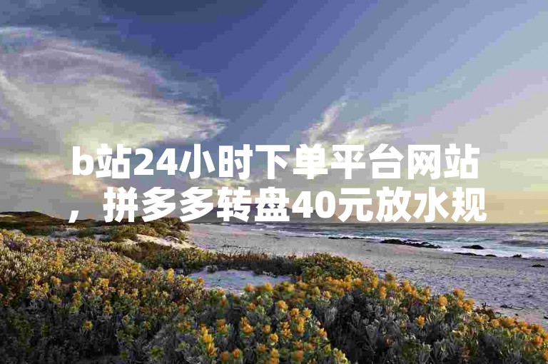b站24小时下单平台网站，拼多多转盘40元放水规定详解。