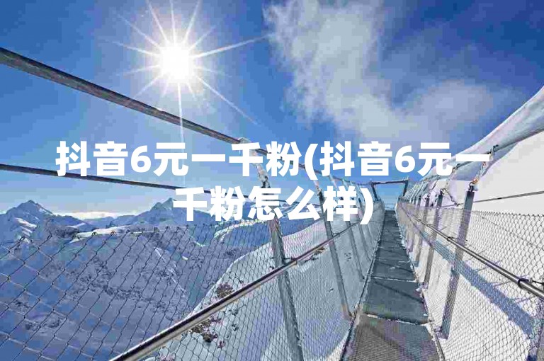 抖音6元一千粉(抖音6元一千粉怎么样)