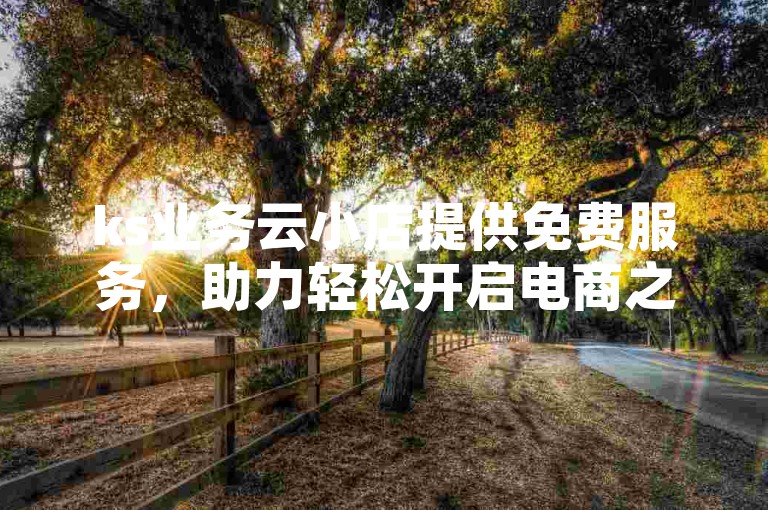 ks业务云小店提供免费服务，助力轻松开启电商之旅。
