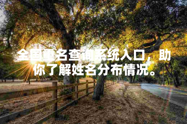全国重名查询系统入口，助你了解姓名分布情况。