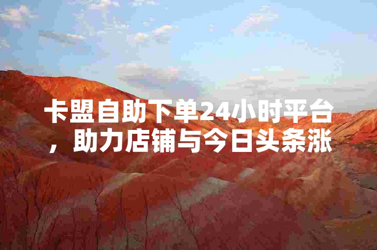 卡盟自助下单24小时平台，助力店铺与今日头条涨粉。