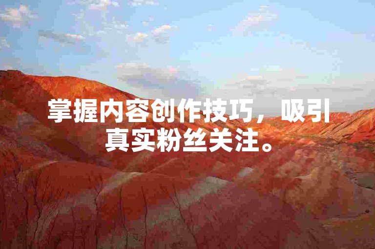 掌握内容创作技巧，吸引真实粉丝关注。