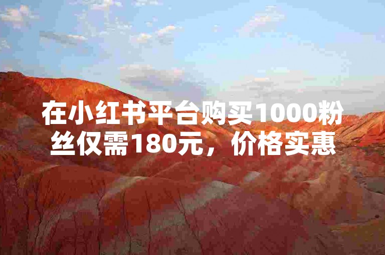 在小红书平台购买1000粉丝仅需180元，价格实惠。
