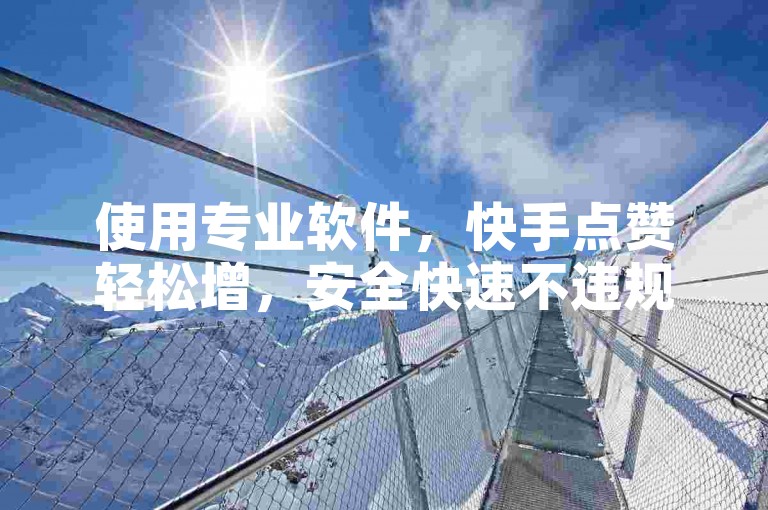 使用专业软件，快手点赞轻松增，安全快速不违规。