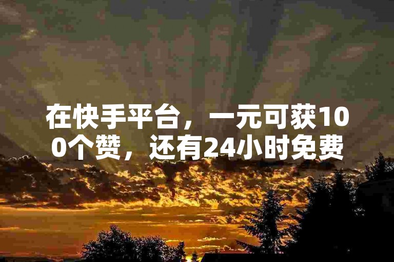 在快手平台，一元可获100个赞，还有24小时免费直播挂人服务。