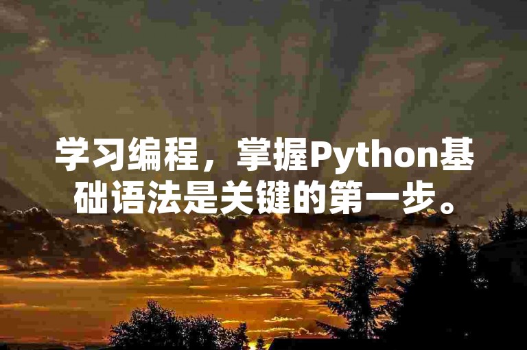 学习编程，掌握Python基础语法是关键的第一步。