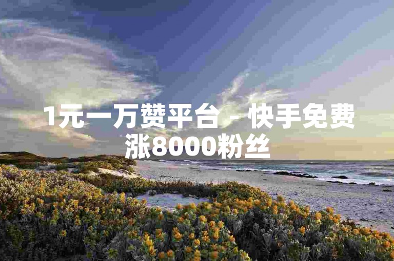 1元一万赞平台 - 快手免费涨8000粉丝