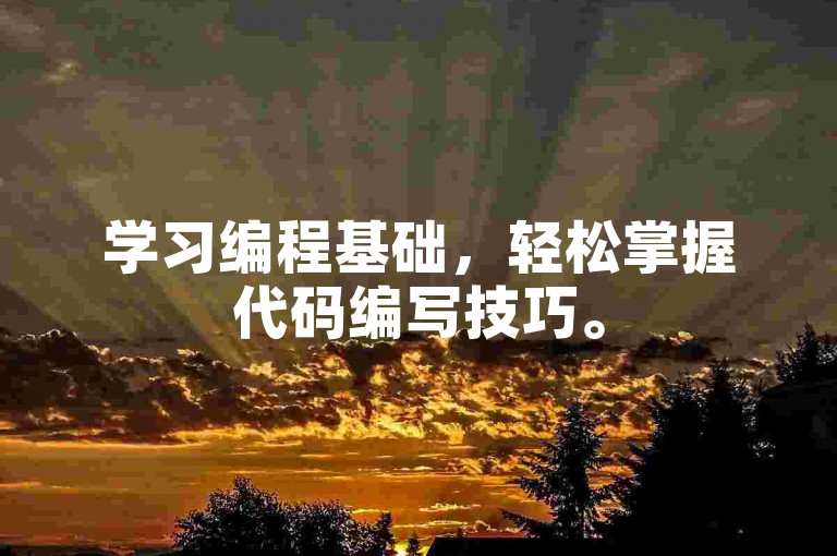 学习编程基础，轻松掌握代码编写技巧。